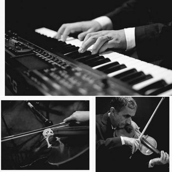 Quando os instrumentos escolhidos ganham a cena... Imagens registradas na cerimônia do casal Jerusa e Caue.
